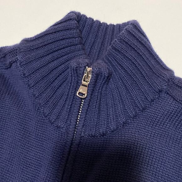 Men's Ralph Lauren Golf Full Zip Up Sweater Navy Blue Knit Size Small Old Money - Picture 13 of 13